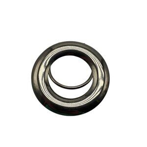 Vintage Silver Tone Round Scarf Clip With Spring Mechanism Modernist Jeri Lou